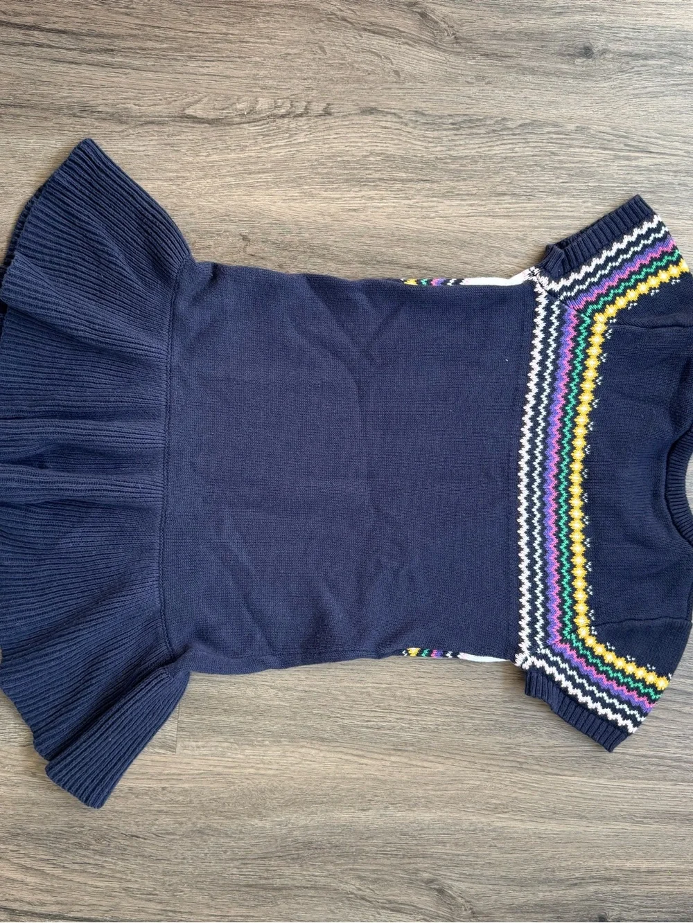 Gymboree 5T Navy Knit Dress with Back-to-School Motifs